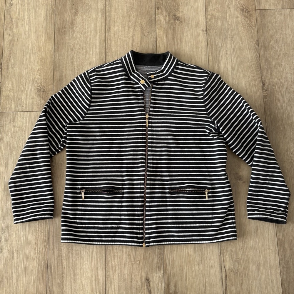 Lauren Ralph Lauren Womens Extra Large XL Striped Reversible Jacket Coastal